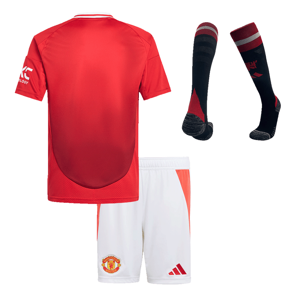 Kids Manchester United Home Full Kit(Jersey+Shorts+Socks) 