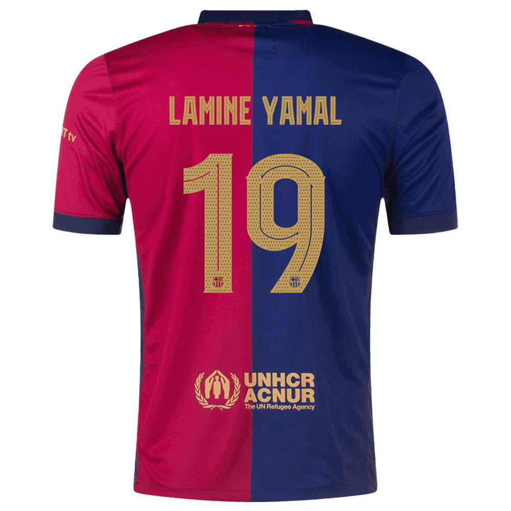 LAMINE YAMAL #19 Barcelona Home Jersey - UCL Font 