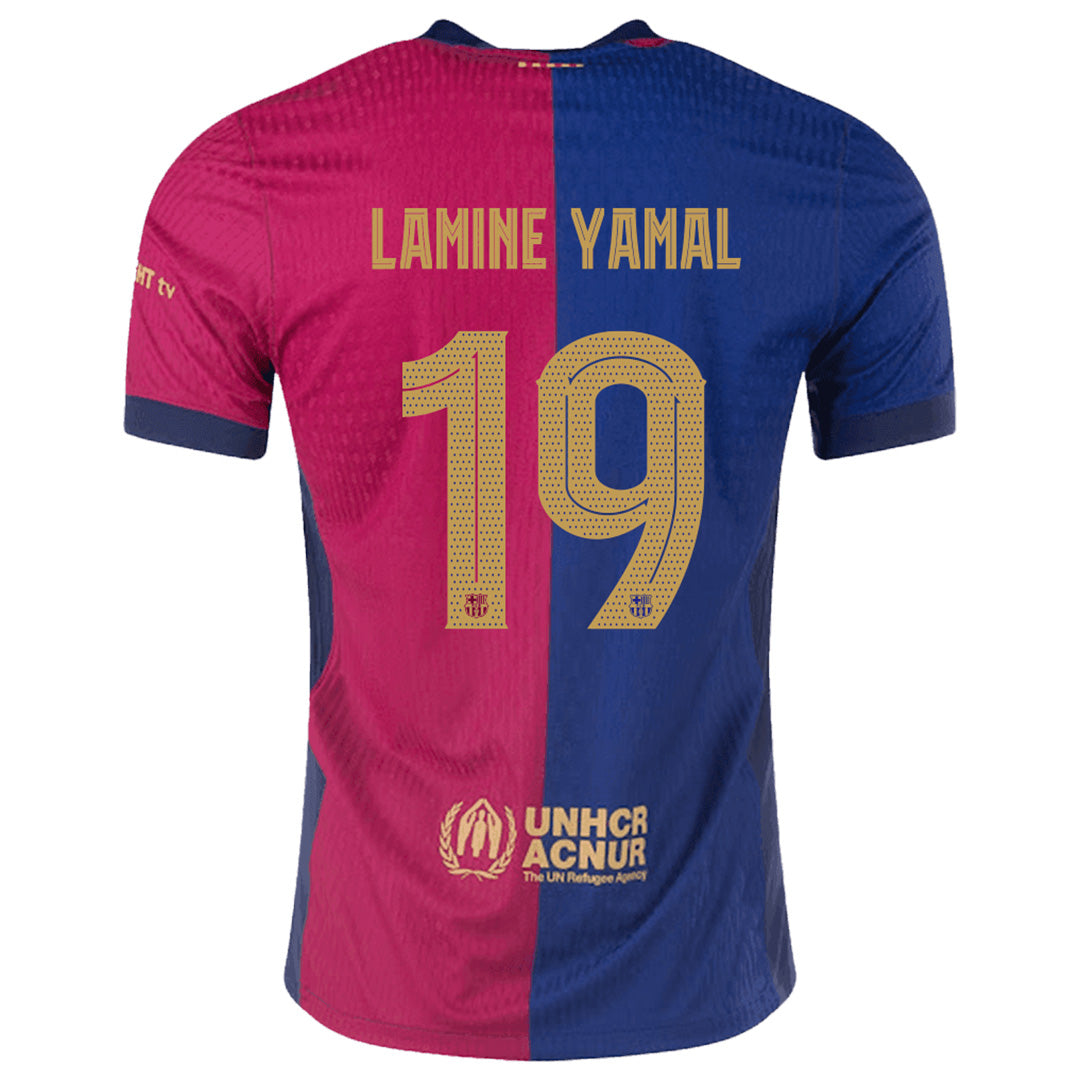 LAMINE YAMAL #19 Barcelona Home Jersey Player Version - UCL Font 