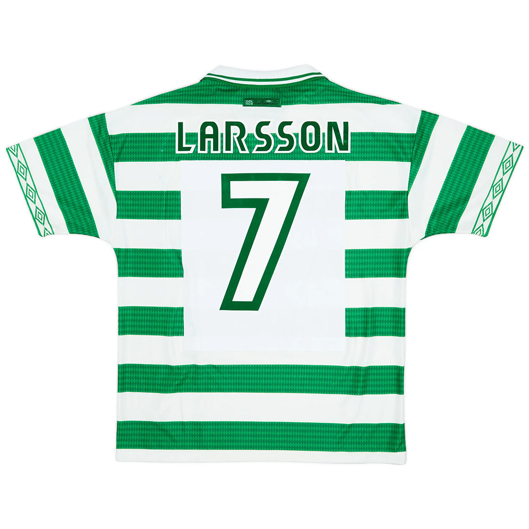 LARSSON #7 Retro Celtic Home Jersey 1997/99 