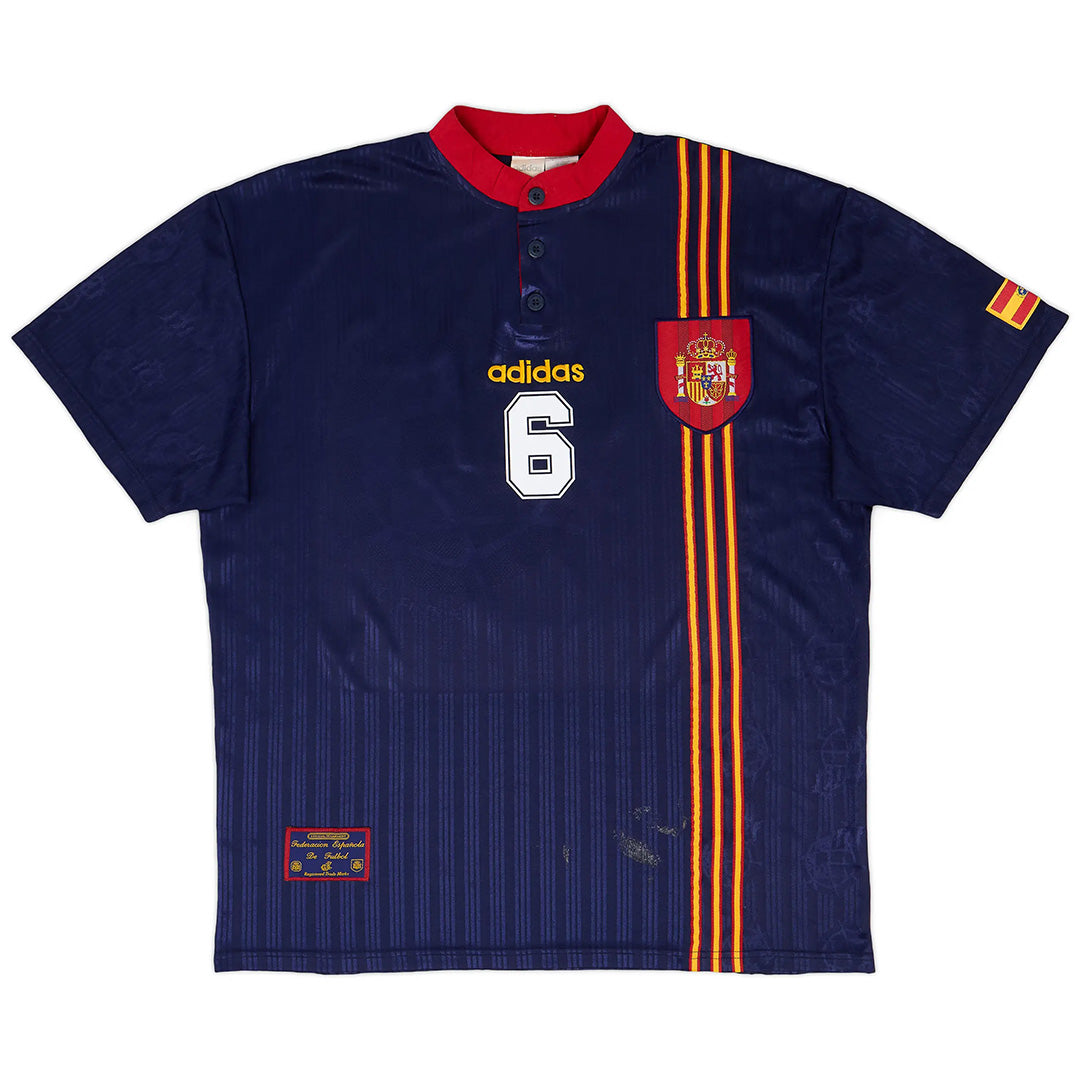 R. HIERRO #6 Retro Spain Away Jersey 1996 