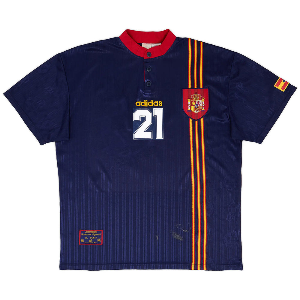 LUIS ENRIQUE #21 Retro Spain Away Jersey 1996 