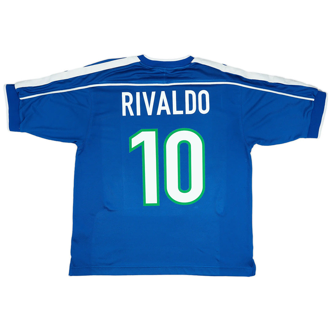 RIVALDO #10 Retro Brazil Away Jersey World Cup 1998 