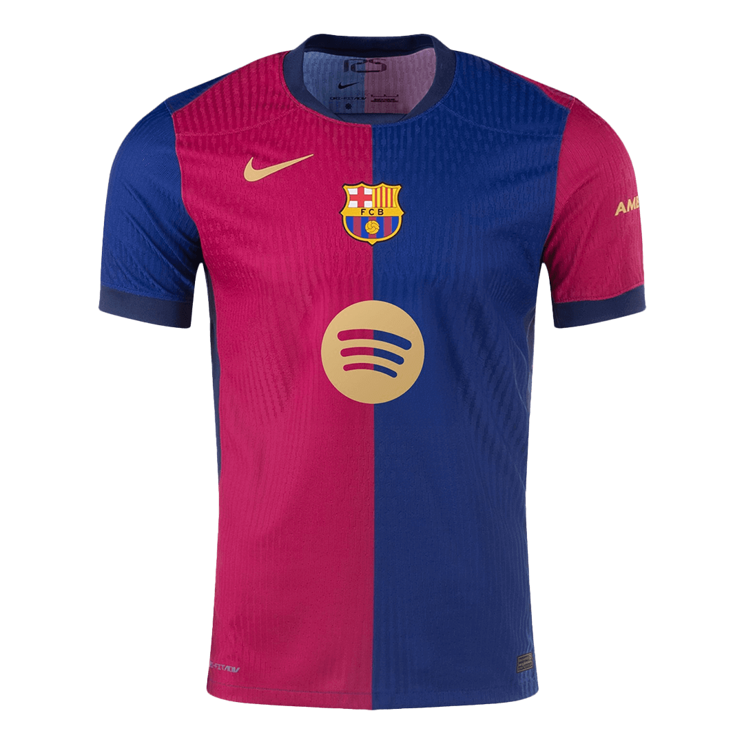 F.DE JONG #21 Barcelona Home Spotify Logo Without Text Match Jersey 