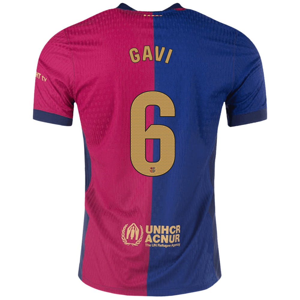 GAVI #6 Barcelona Home Spotify Logo Without Text Match Jersey 