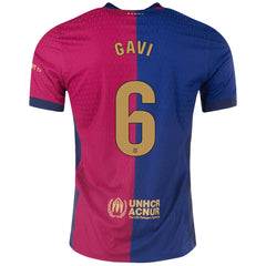 GAVI #6 Barcelona Home Spotify Logo Without Text Match Jersey 
