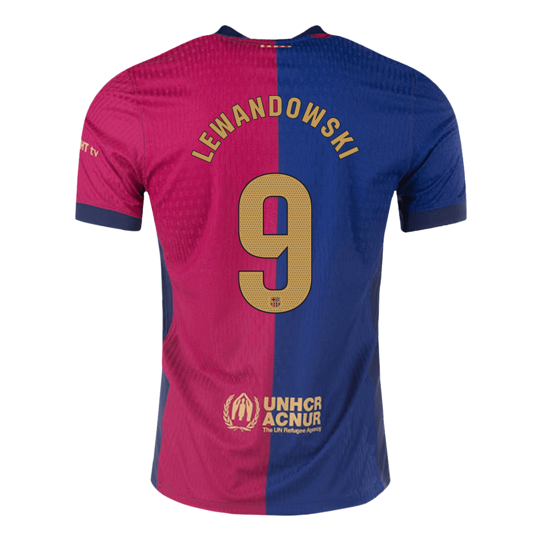 LEWANDOWSKI #9 Barcelona Home Spotify Logo Without Text Match Jersey 