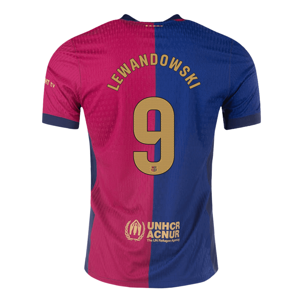 LEWANDOWSKI #9 Barcelona Home Spotify Logo Without Text Match Jersey 