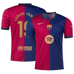 LAMINE YAMAL #19 Barcelona Home Spotify Logo Without Text Jersey 
