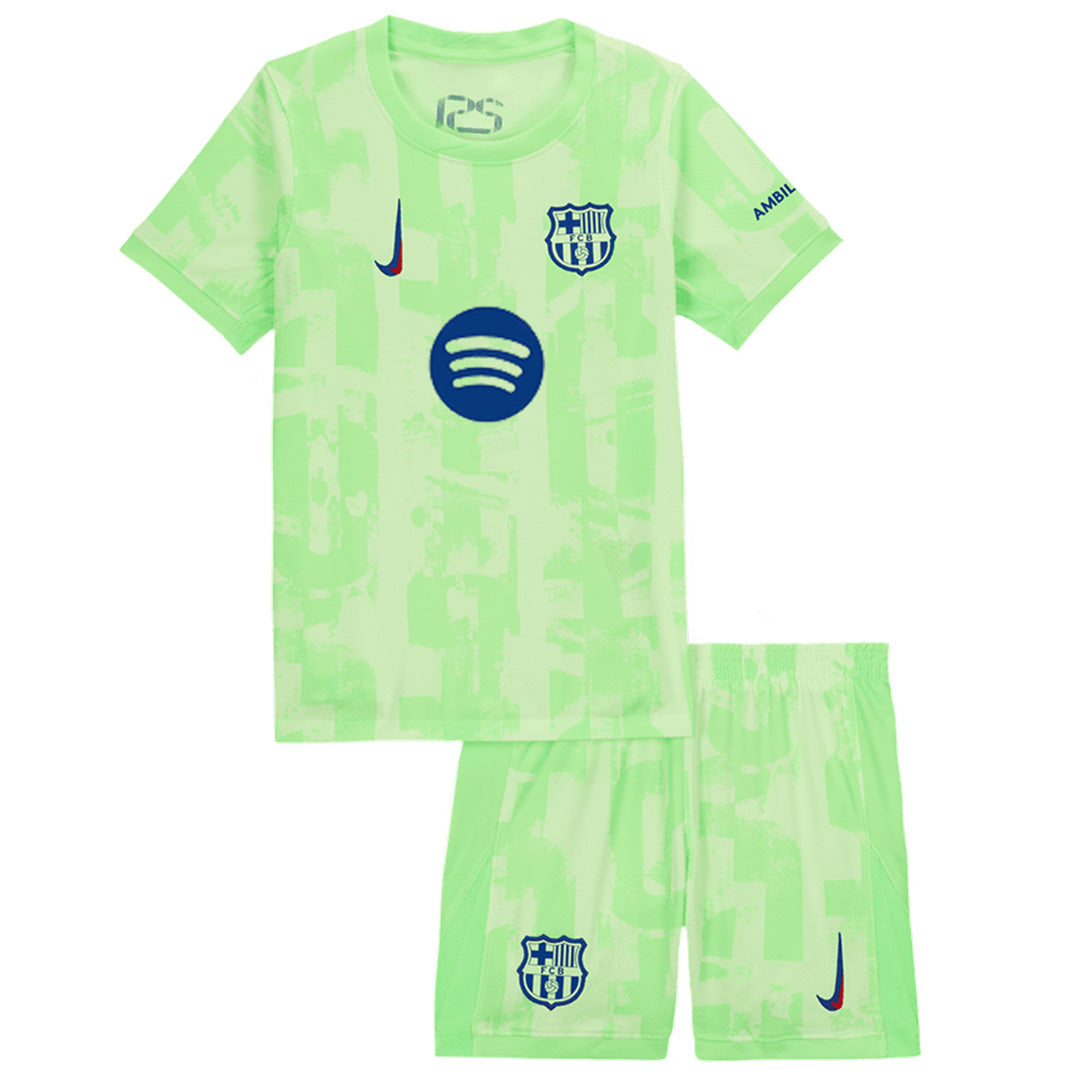 Kids Barcelona Third Spotify Logo Without Text Jersey Kit 