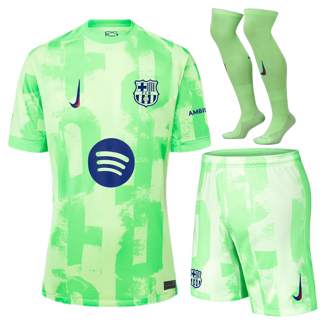 [Super Replica] Barcelona Third Spotify Logo Without Text Full Kit 