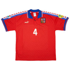 Nedved #4 Retro Czech Republic Home Jersey 1996/98 