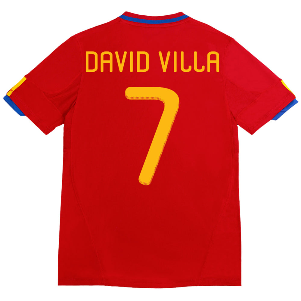 DAVID VILLA #7 Retro Spain Home Jersey 2010 