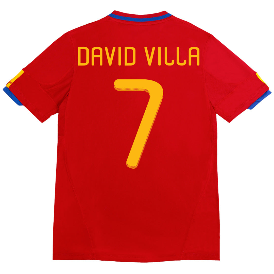 DAVID VILLA #7 Retro Spain Home Jersey 2010 