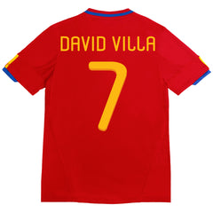 DAVID VILLA #7 Retro Spain Home Jersey 2010 