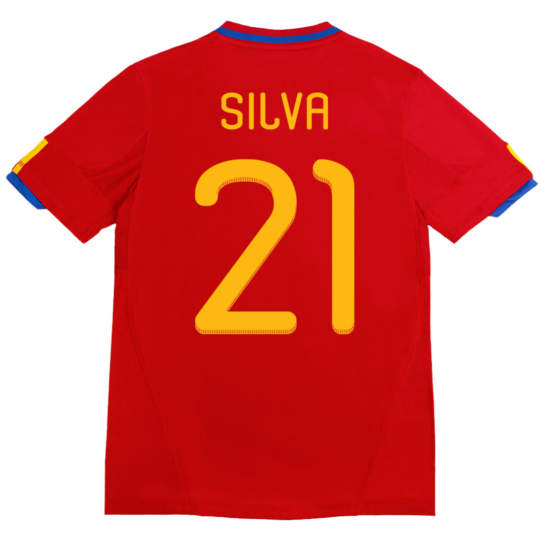 SILVA #21 Retro Spain Home Jersey 2010 