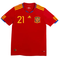 SILVA #21 Retro Spain Home Jersey 2010 