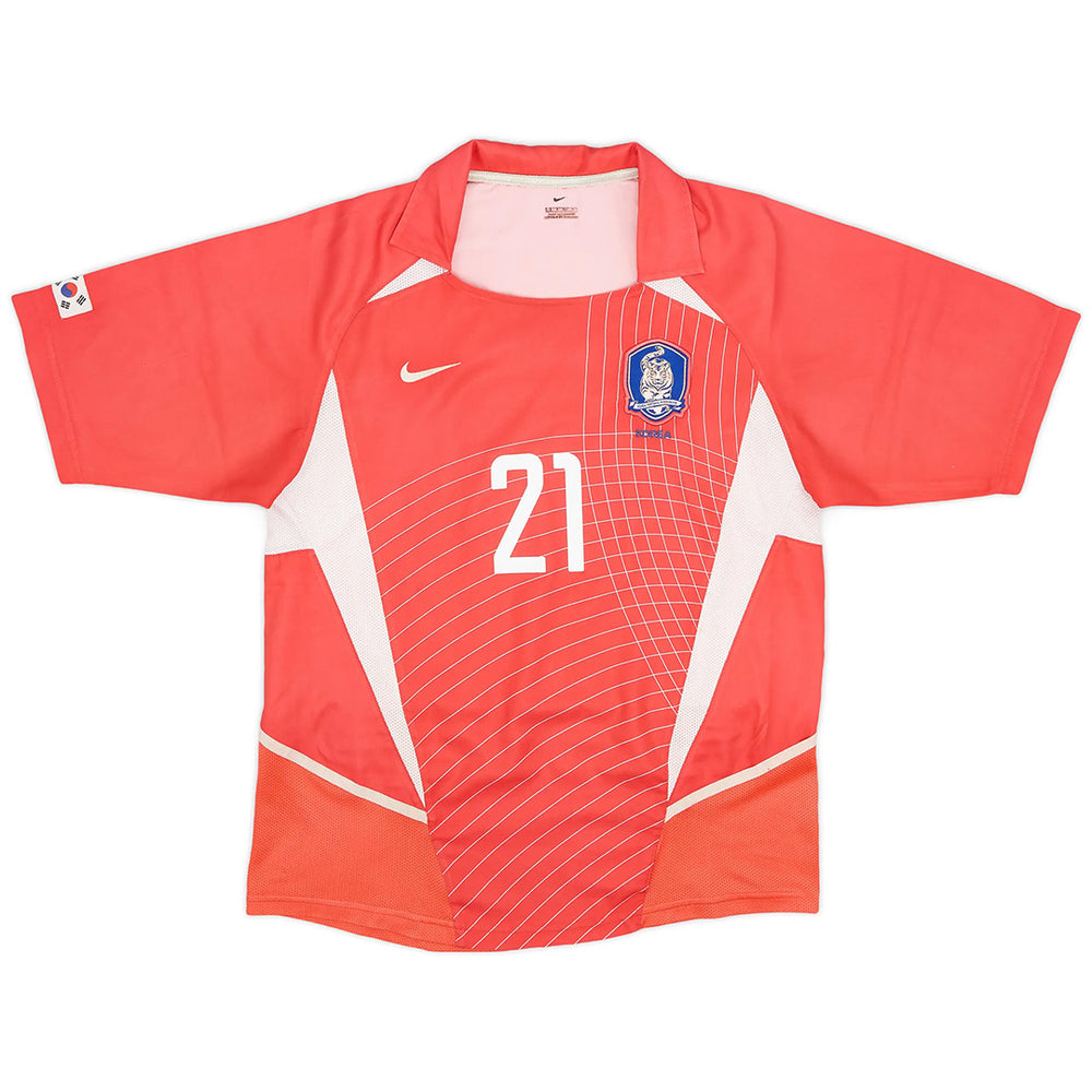 J S PARK #21 Retro South Korea Home Jersey 2002 