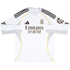 Real Madrid Home Long Sleeve Jersey 2025/26 