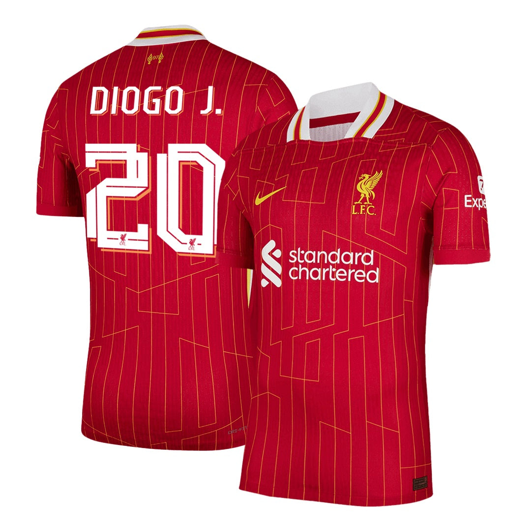 DIOGO J. #20 Liverpool Home Match Jersey Player Version - UCL 