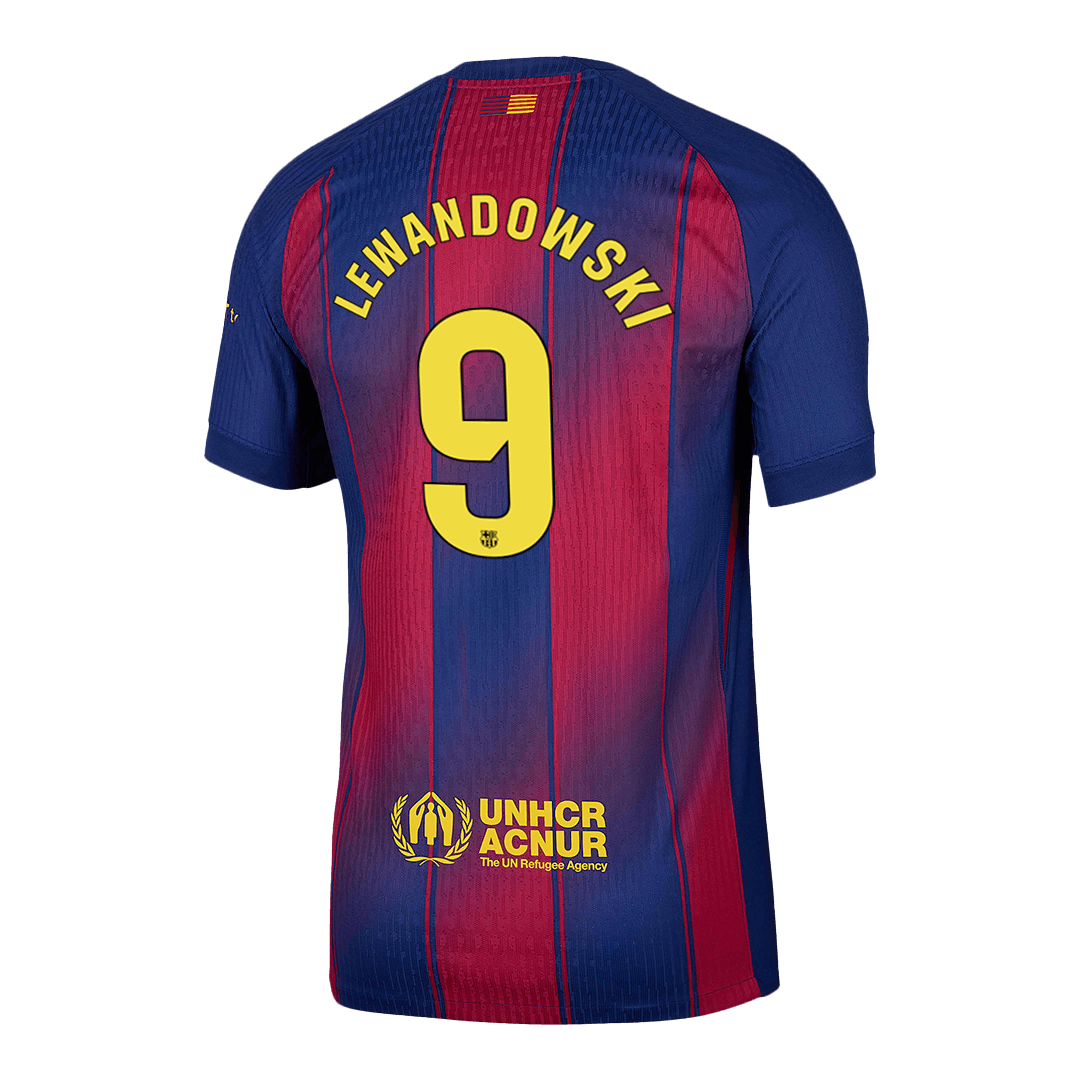 LEWANDOWSKI #9 Barcelona Home Match Jersey Player Version 2025/26 