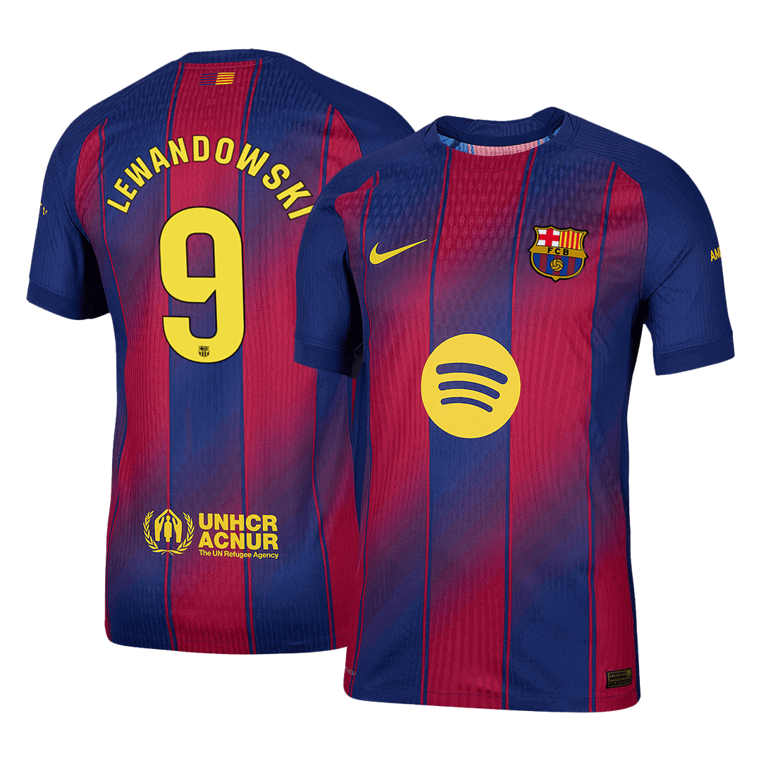 LEWANDOWSKI #9 Barcelona Home Match Jersey Player Version 2025/26 