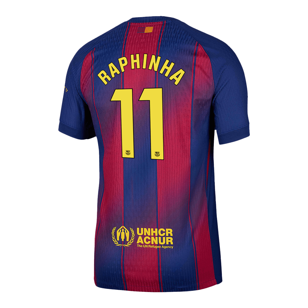 RAPHINHA #11 Barcelona Home Match Jersey Player Version 2025/26 