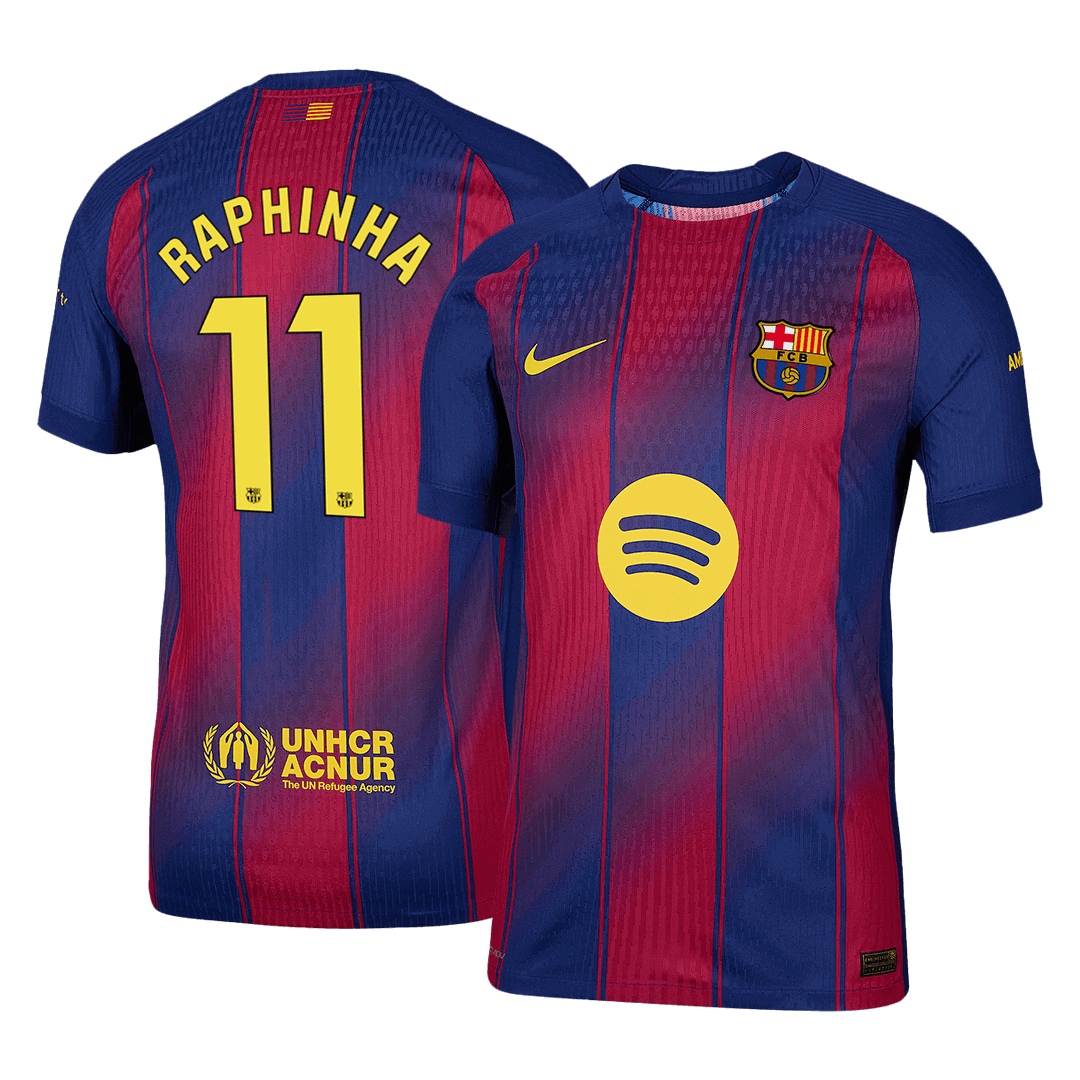 RAPHINHA #11 Barcelona Home Match Jersey Player Version 2025/26 