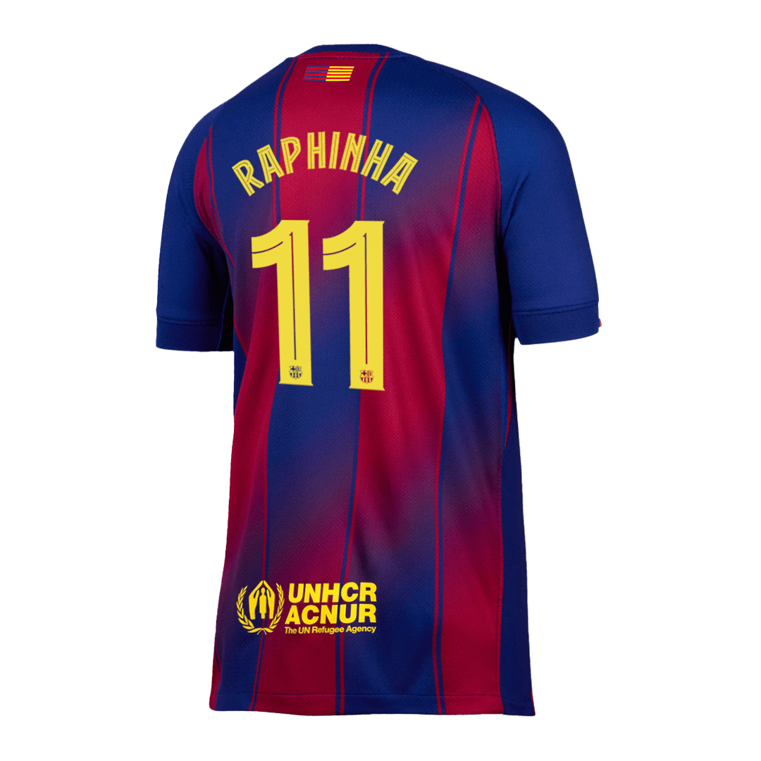 RAPHINHA #11 Barcelona Home Jersey 2025/26 - UCL 