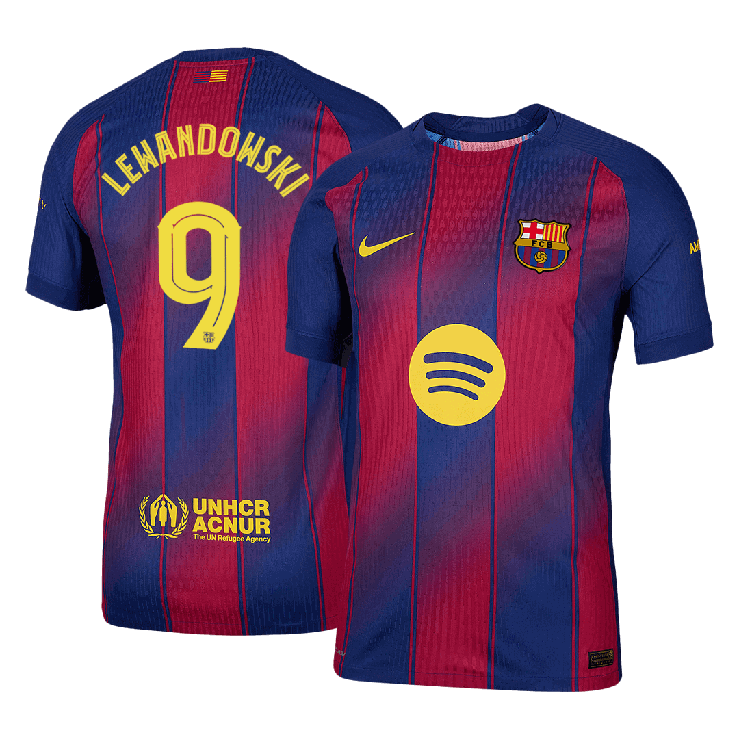 LEWANDOWSKI #9 Barcelona Home Match Jersey Player Version 2025/26 - UCL 