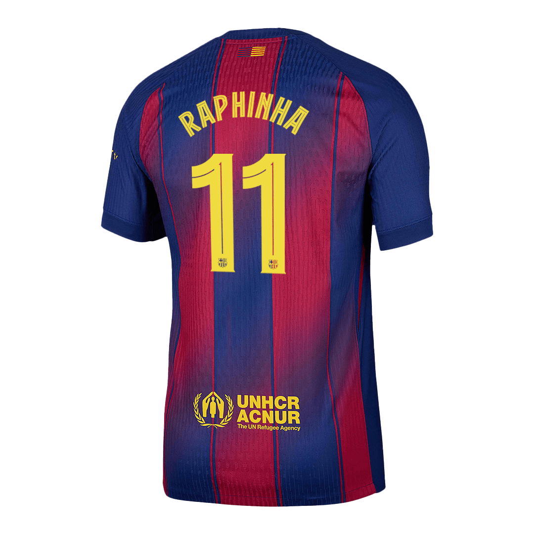 RAPHINHA #11 Barcelona Home Match Jersey Player Version 2025/26 - UCL 