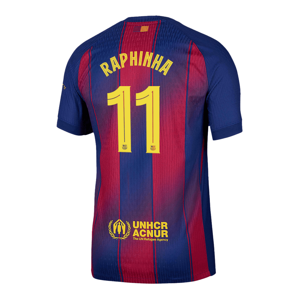 RAPHINHA #11 Barcelona Home Match Jersey Player Version 2025/26 - UCL 