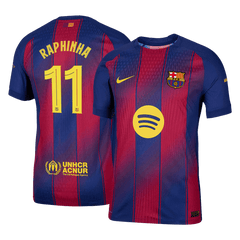 RAPHINHA #11 Barcelona Home Match Jersey Player Version 2025/26 - UCL 