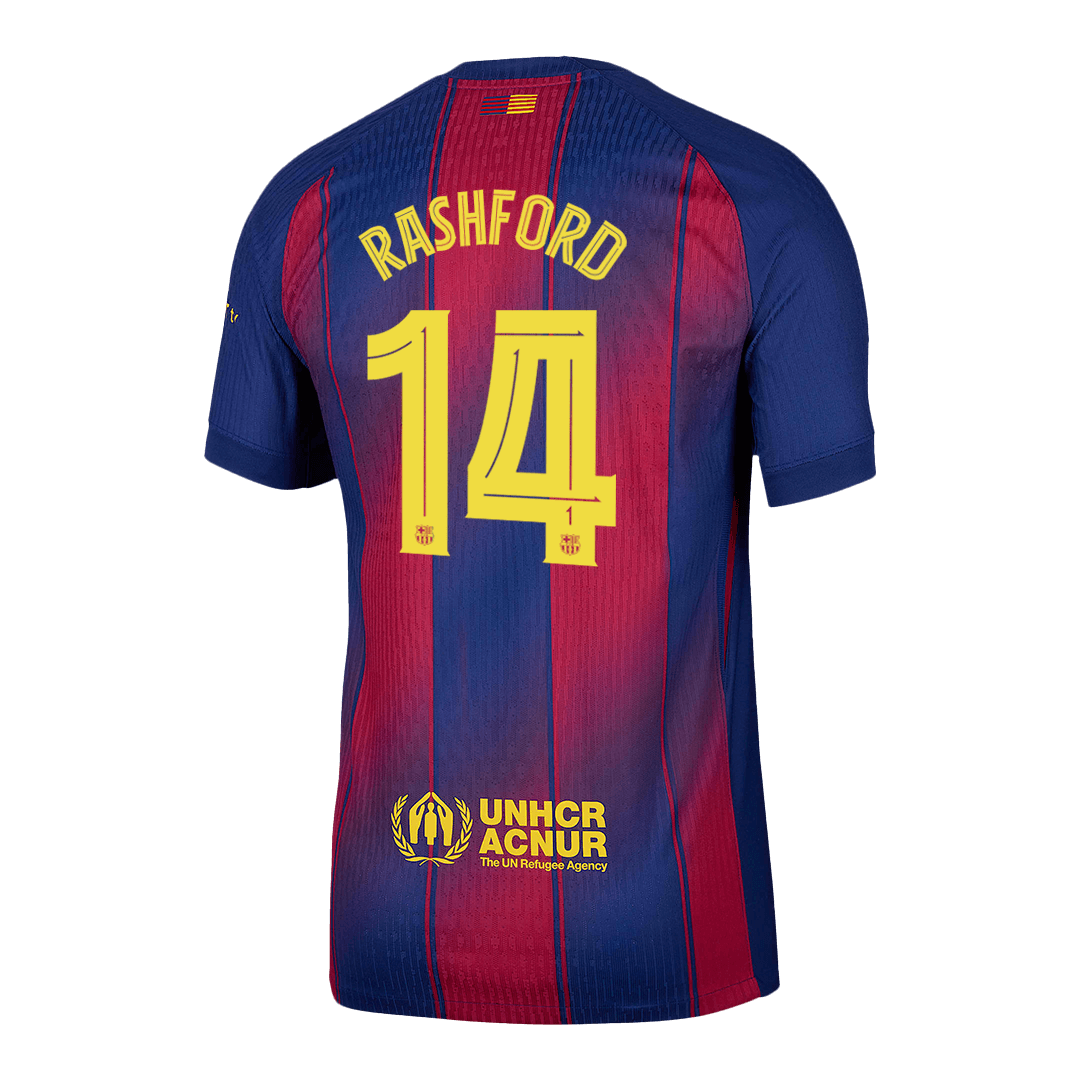 RASHFORD #14 Barcelona Home Match Jersey Player Version 2025/26 - UCL 