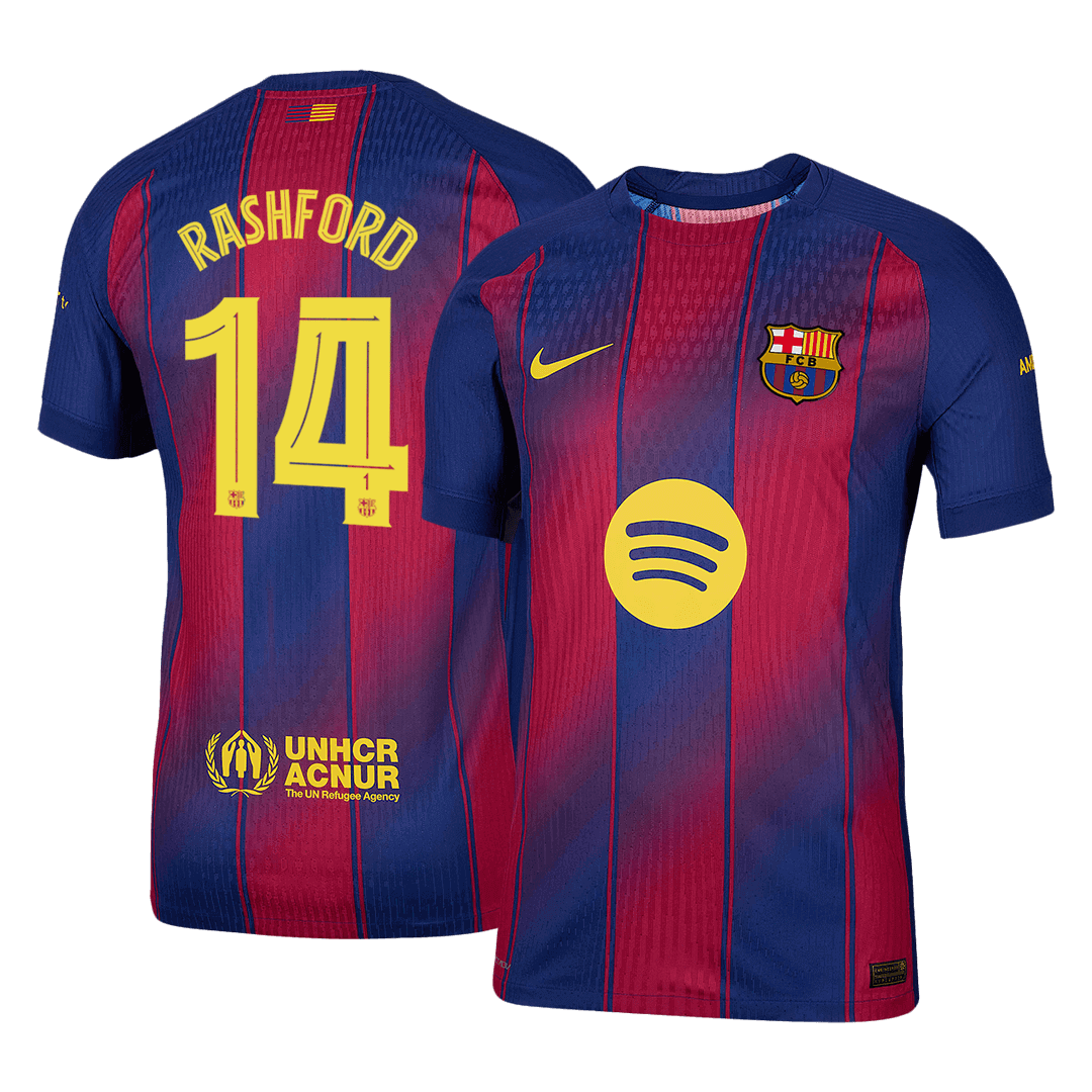 RASHFORD #14 Barcelona Home Match Jersey Player Version 2025/26 - UCL 