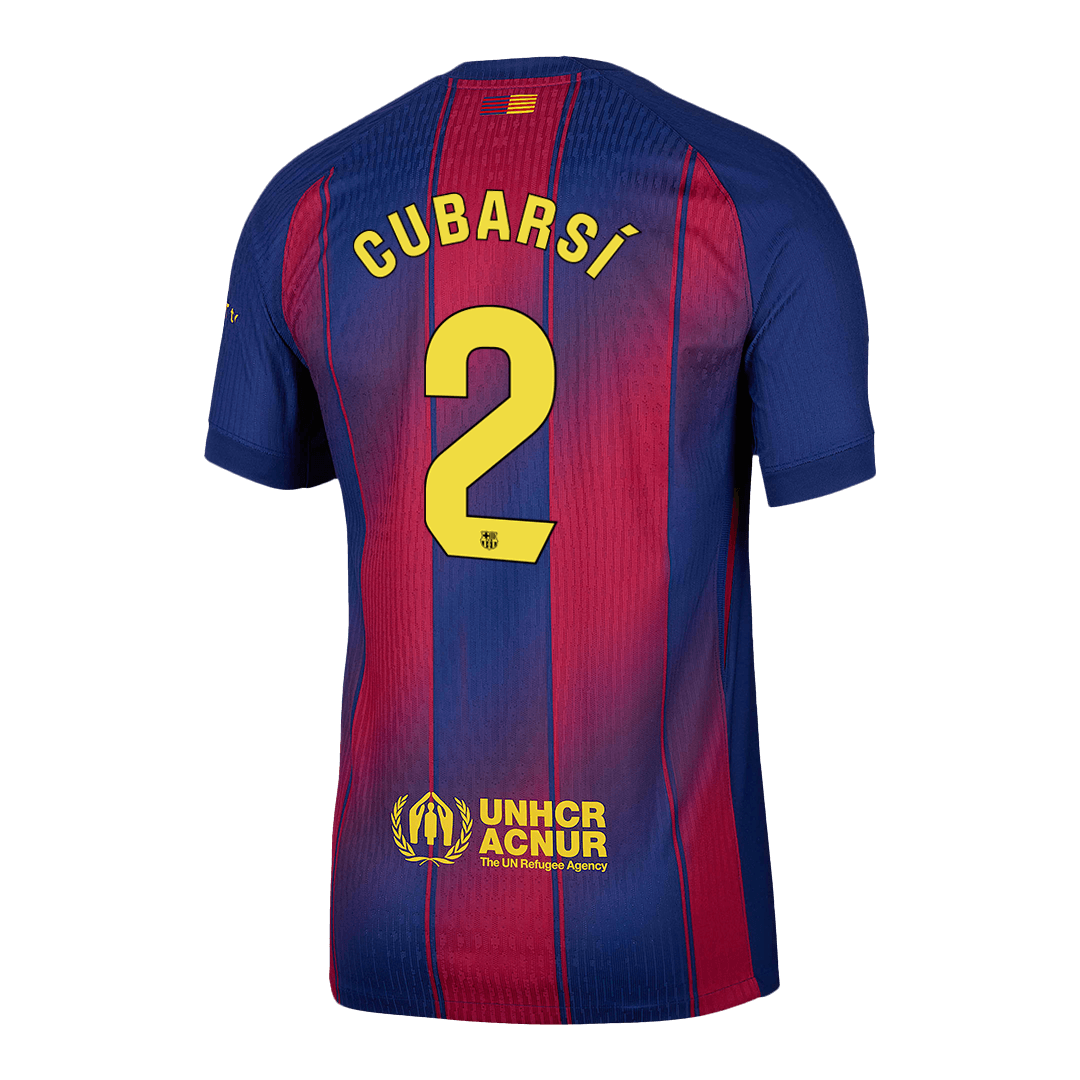 CUBARSÍ #2 Barcelona Home Match Jersey Player Version 2025/26 