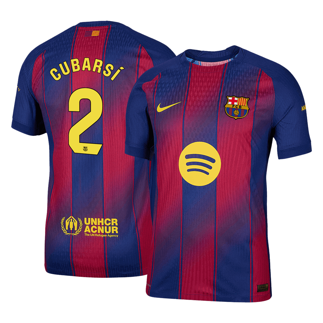CUBARSÍ #2 Barcelona Home Match Jersey Player Version 2025/26 