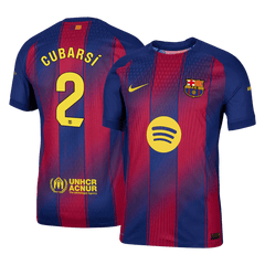 CUBARSÍ #2 Barcelona Home Match Jersey Player Version 2025/26 