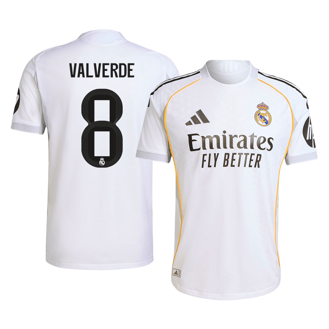 VALVERDE #8 Real Madrid Home Match Jersey Player Version 2025/26 
