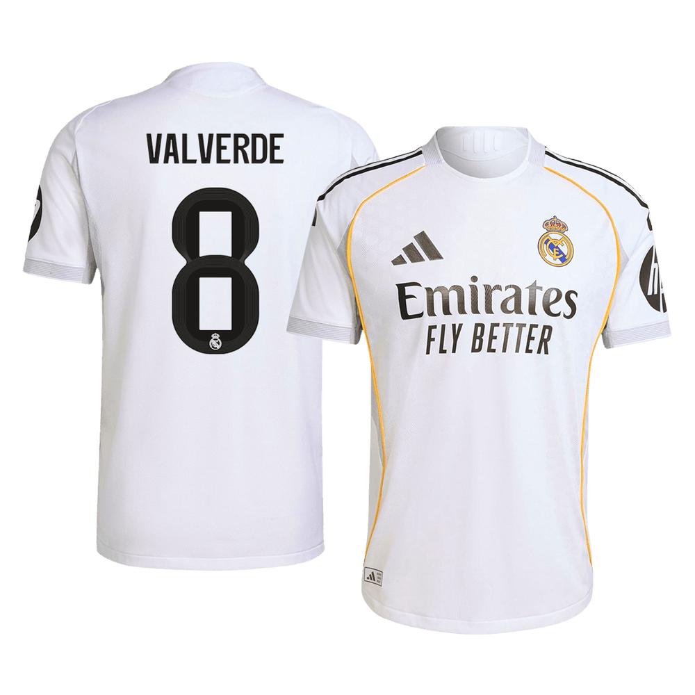 VALVERDE #8 Real Madrid Home Match Jersey Player Version 2025/26 