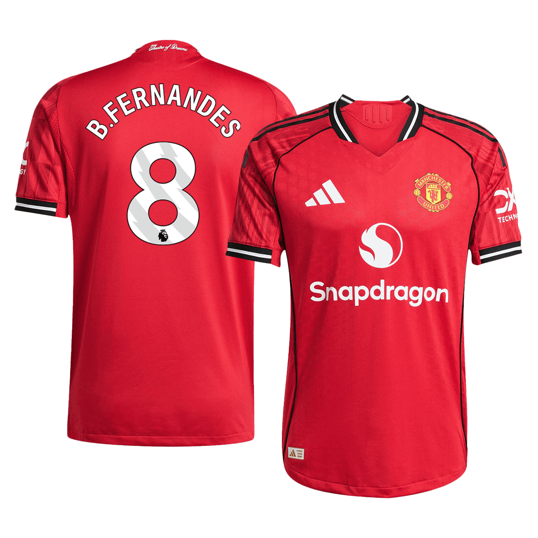 B.FERNANDES #8 Manchester United Home Match Jersey Player Version 2025/26 