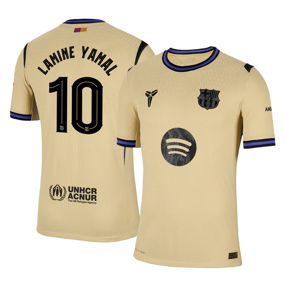 LAMINE YAMAL #10 Barcelona Away Match Jersey Player Version 2025/26 - UCL 