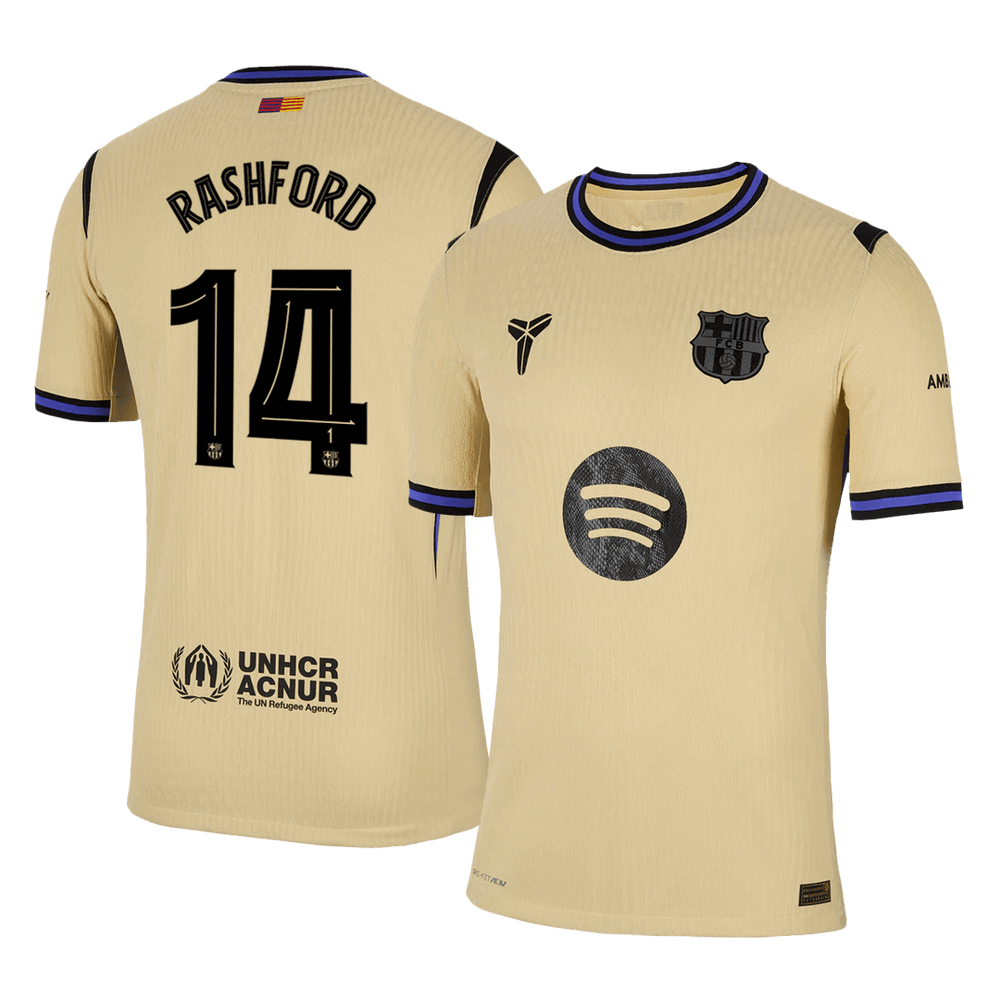 RASHFORD #14 Barcelona Away Match Jersey Player Version 2025/26 - UCL 