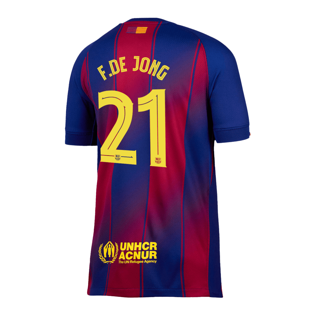 F.DE JONG #21 Barcelona Home Jersey 2025/26 - UCL 