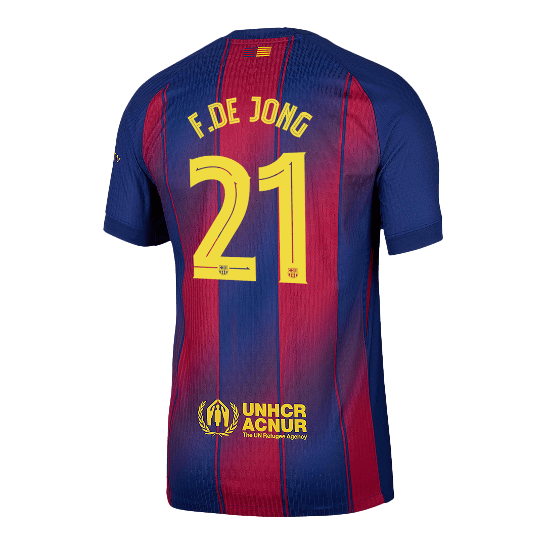 F.DE JONG #21 Barcelona Home Match Jersey Player Version 2025/26 - UCL 