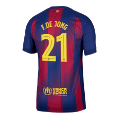F.DE JONG #21 Barcelona Home Match Jersey Player Version 2025/26 - UCL 