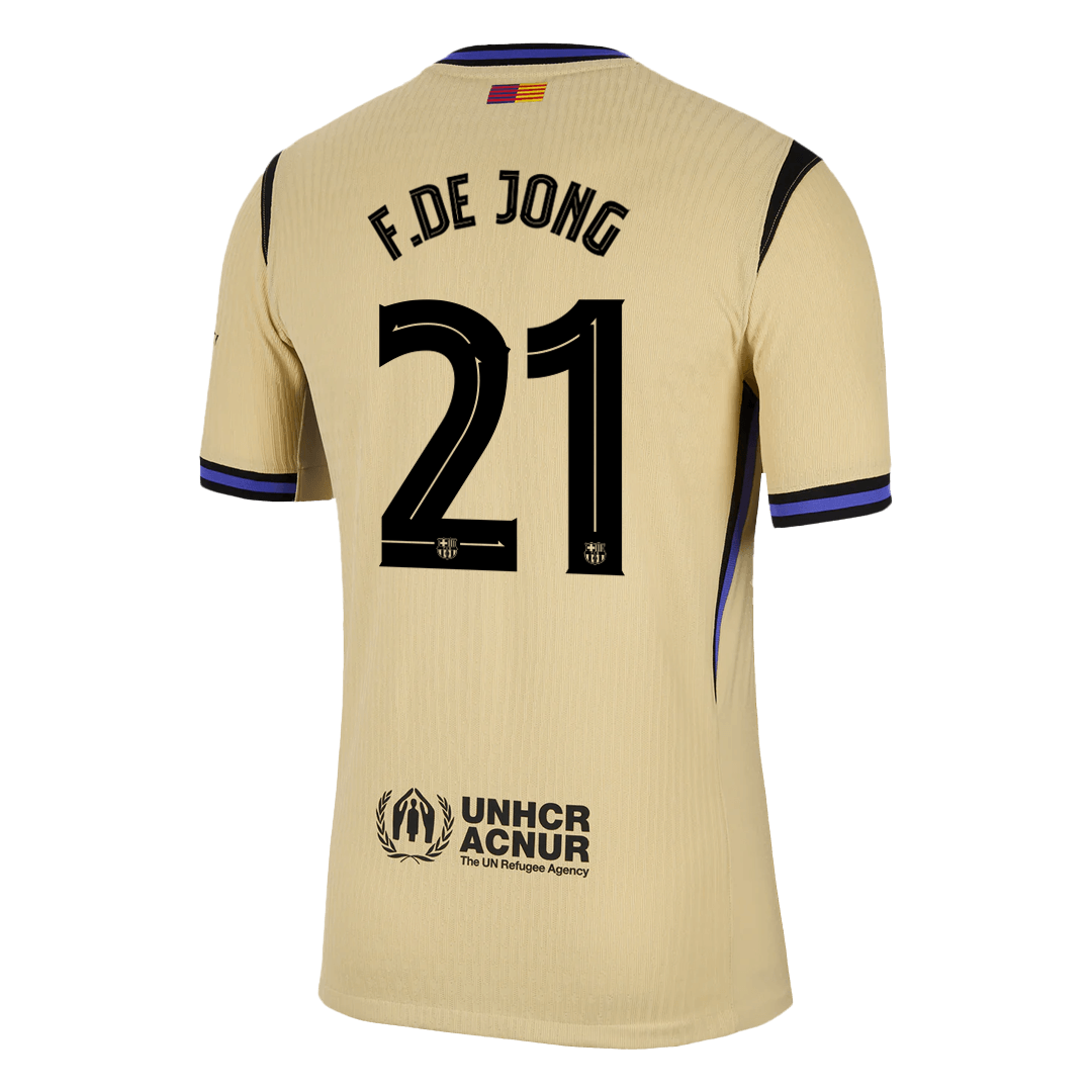 F.DE JONG #21 Barcelona Away Match Jersey Player Version 2025/26 - UCL 