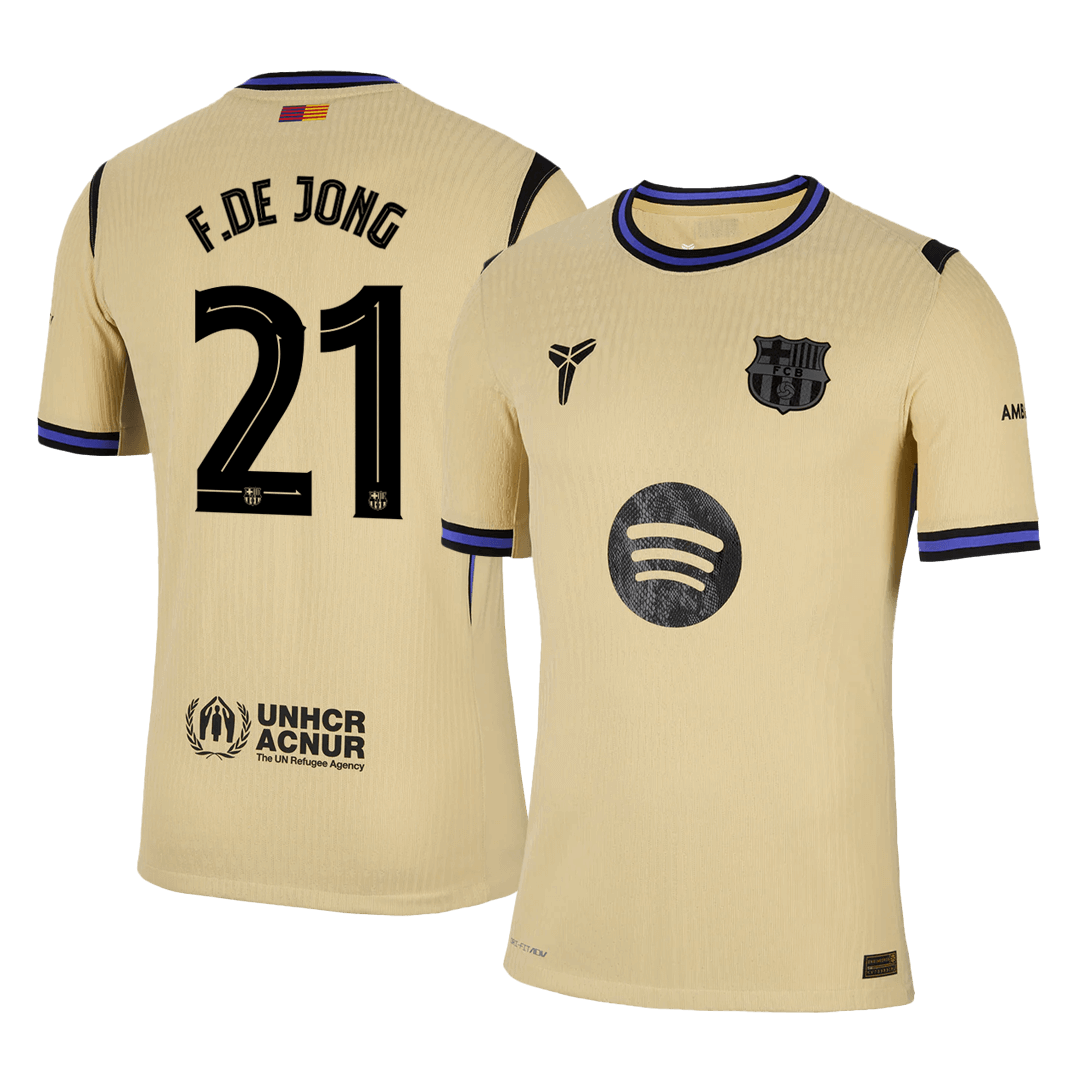 F.DE JONG #21 Barcelona Away Match Jersey Player Version 2025/26 - UCL 