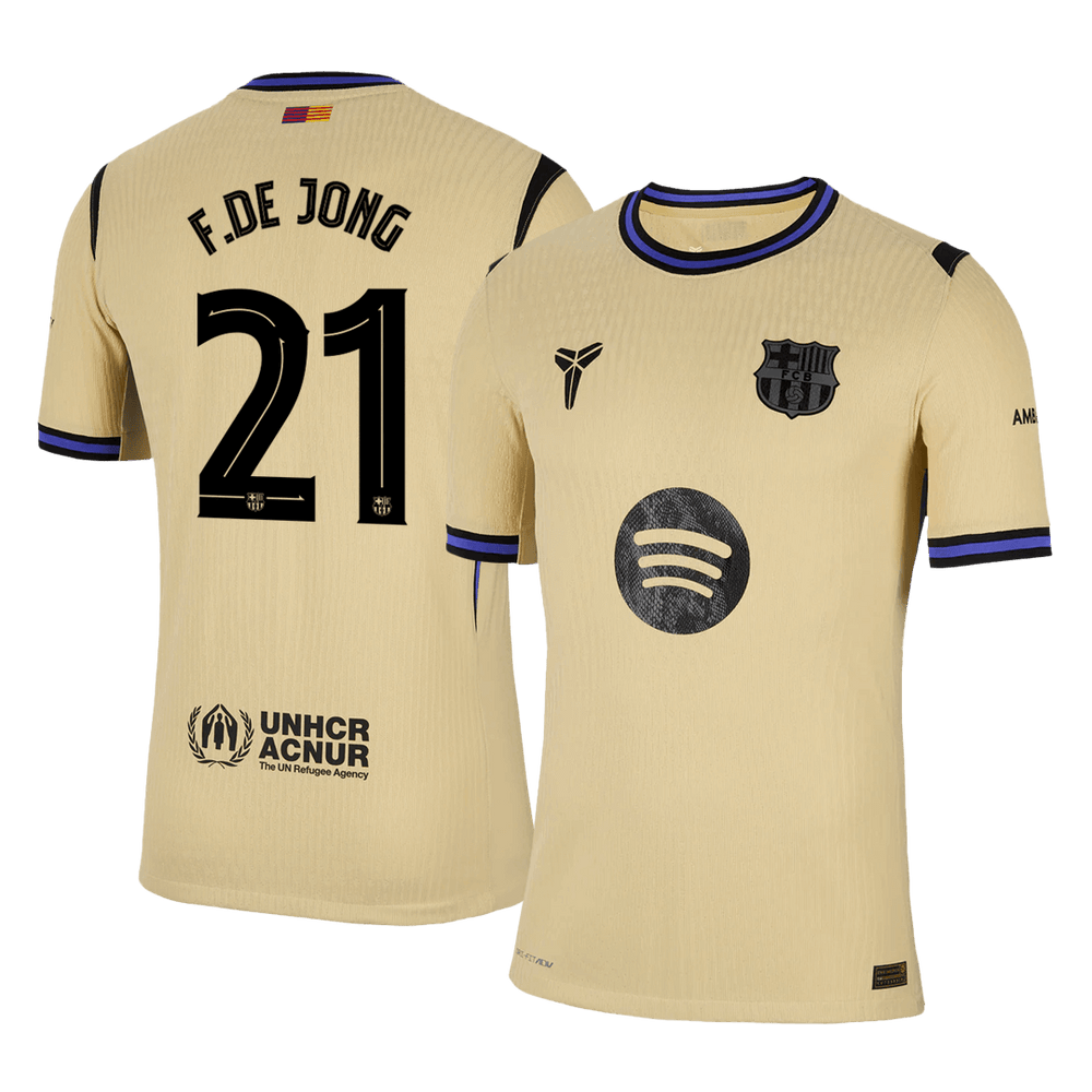 F.DE JONG #21 Barcelona Away Match Jersey Player Version 2025/26 - UCL 