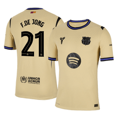 F.DE JONG #21 Barcelona Away Match Jersey Player Version 2025/26 - UCL 